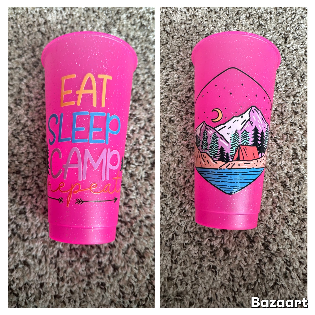 Camping themed cup