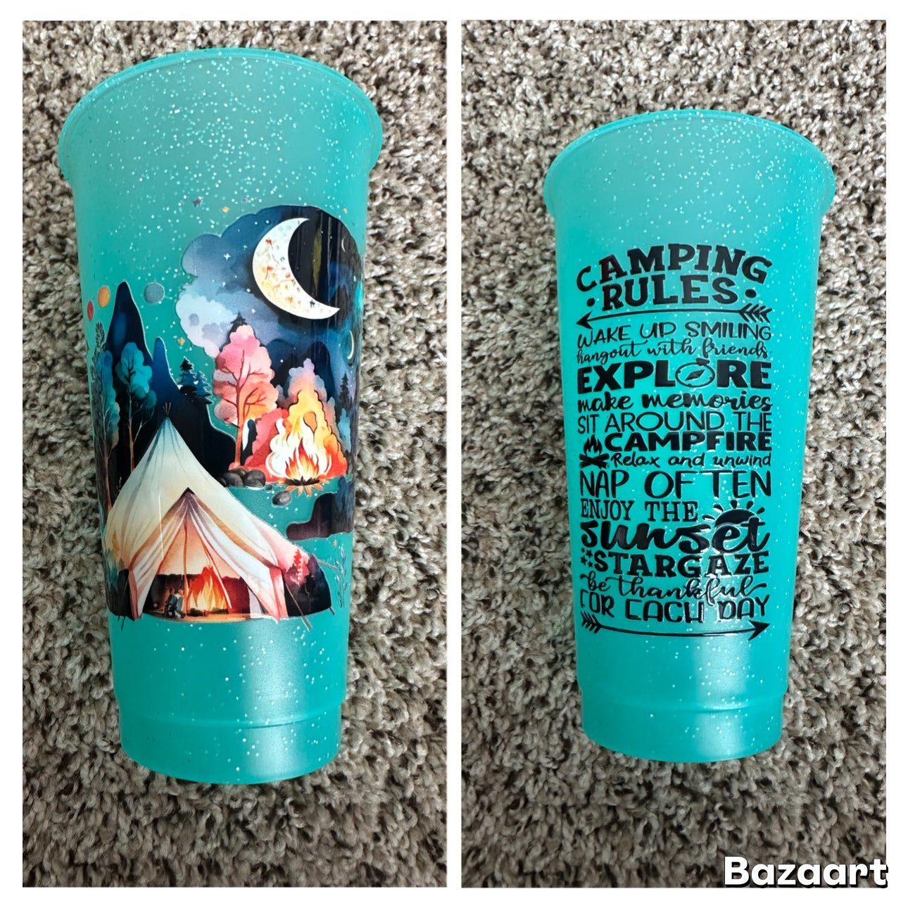 Camping themed cup