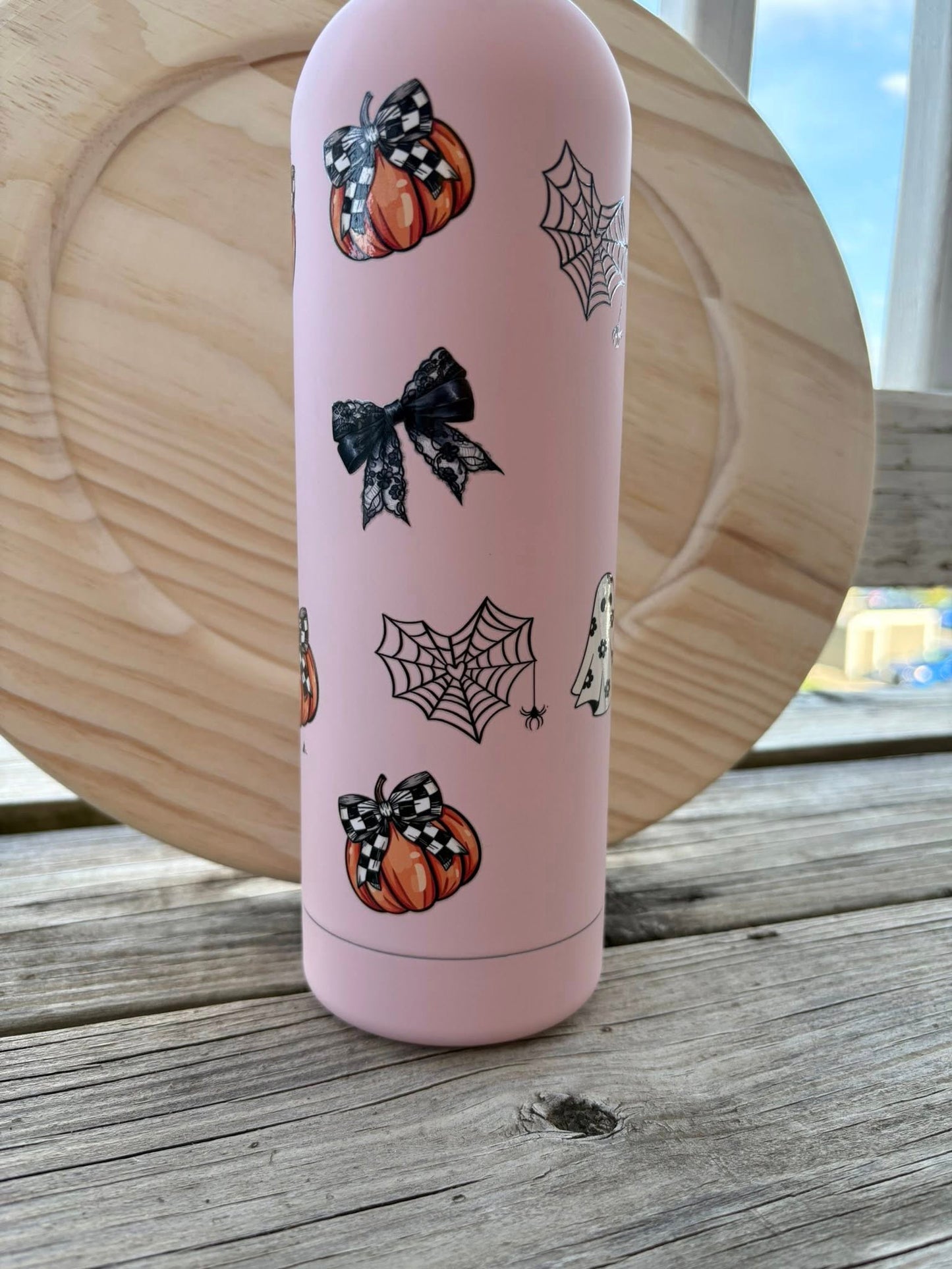 Pink Halloween Stainless Steel Water Bottle