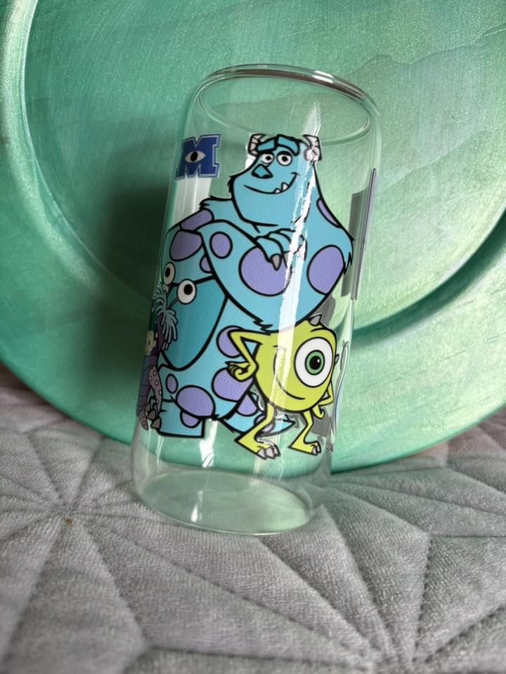 monsters inc cup Monsters Inc Glass – Breebotcreations