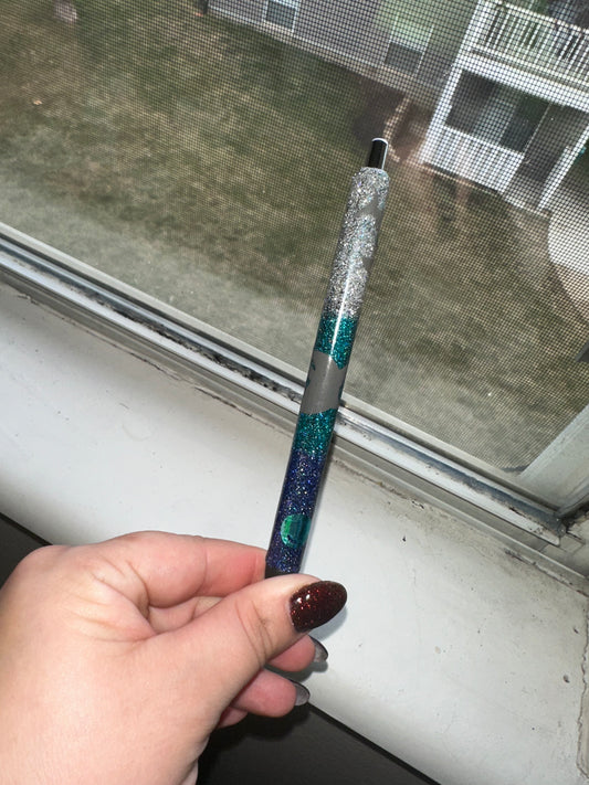 Shark glitter pen